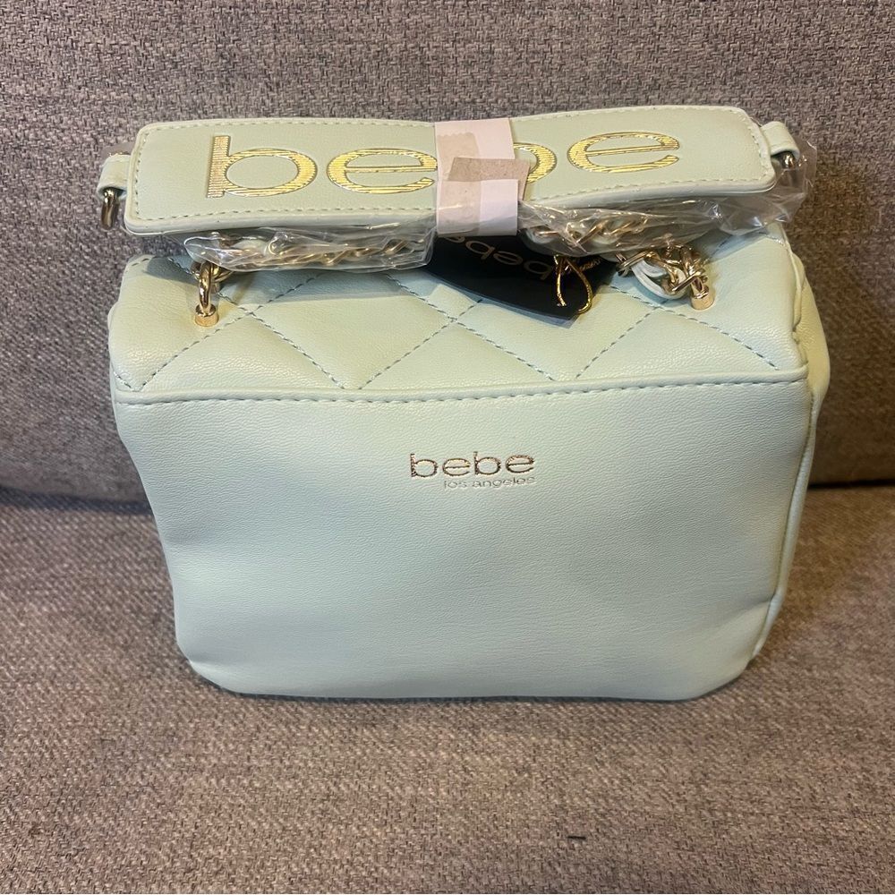 NWT Bebe Wyatt‎ shoulder bag small shoulder bag in mint green with gold accents - Picture 10 of 15